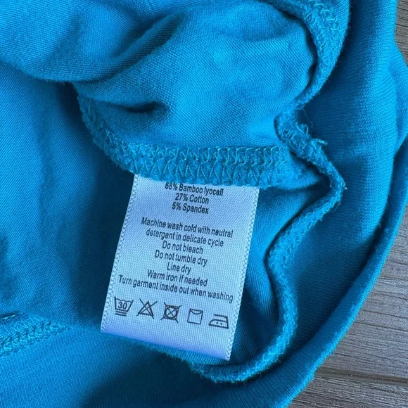 Alo Yoga Cool Fit V-neck Long Sleeve RN 37370 Athleisure Yoga Gym Blue Sz S EUC - Picture 4 of 5